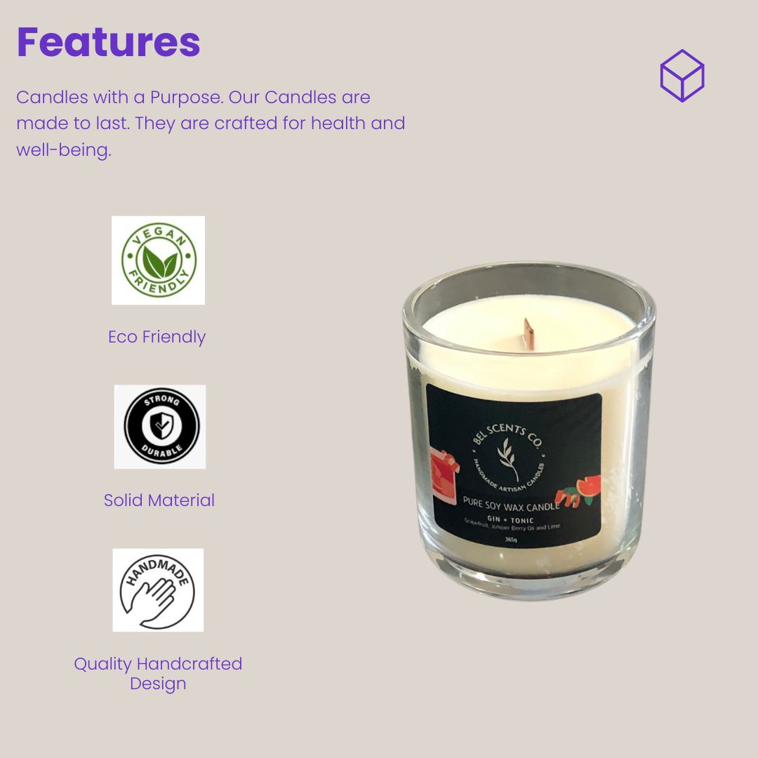 aromatherapy candles are designed with purpose to not only complement your home decor, but to leave your senses relaxed, refreshed and renewed energy. Our Candles are designed for your health and wellness. 
Our Candles are Vegan Friendly, Handcrafted by Natural and Organic Ingredients. Sustainable products means a better earth