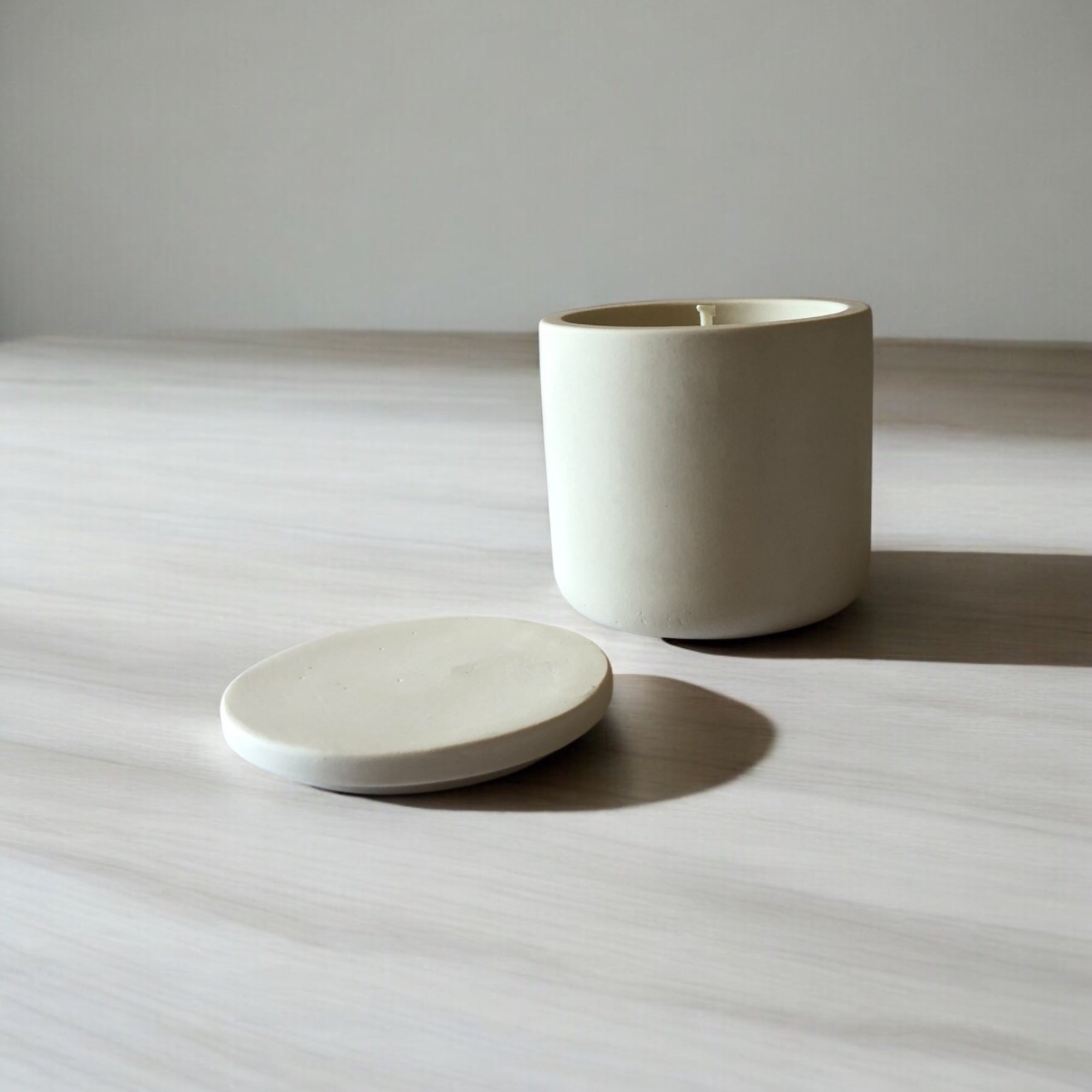 Luxury Small Concrete Candle | Hand-Poured Scented Candle in Minimalist Stone Vessel
