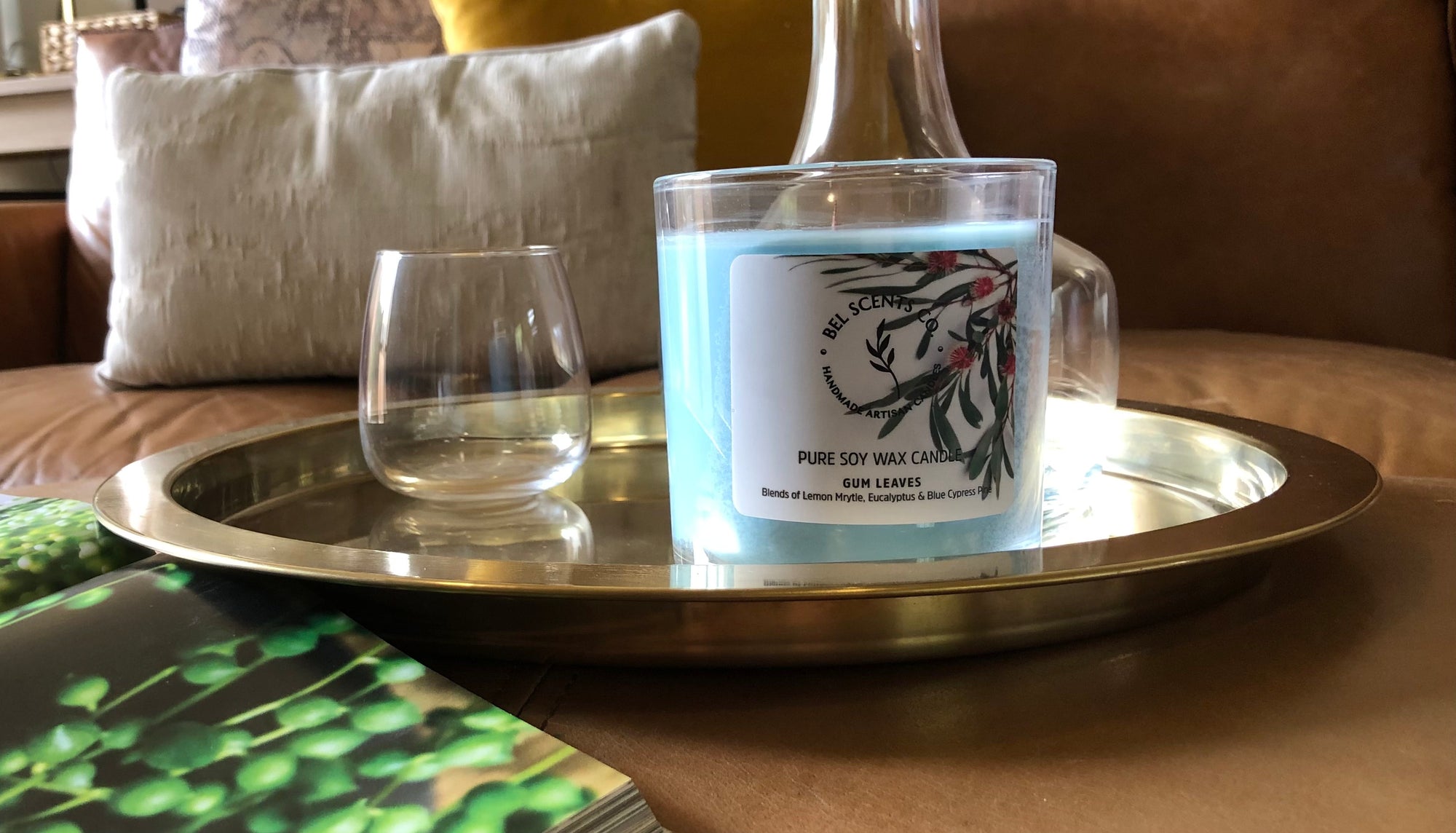 Inspired by The Australian Bush, We welcome the Lemon Myrtle, Blue Cypress pine and Eucalyptus candle. Handmade in Australia in our candle making workshop. To leave a fresh and clean citrus scent throughout your home decor. 